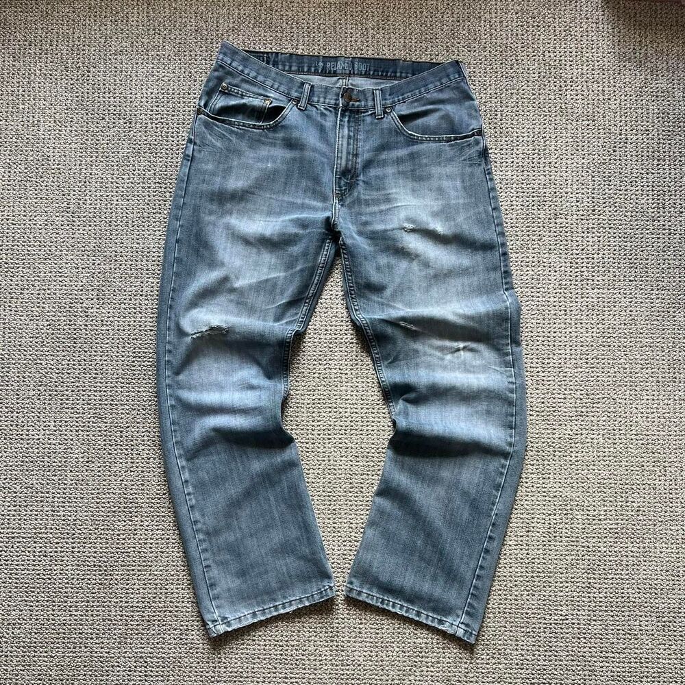 Lee Dungaree Demin Jeans - Relaxed Boot Fit, light wash, distressed